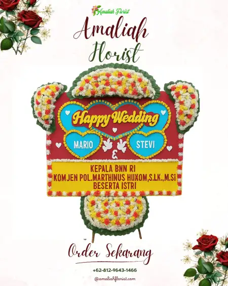 Papan Bunga Pernikahan Gedog